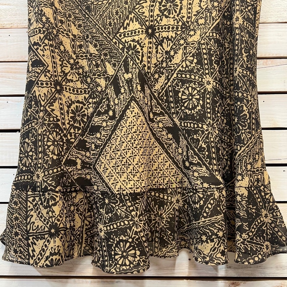 Chaps Y2K Boho Handkerchief Ruffle Festival Asymmetrical Skirt Large - Picture 5 of 7